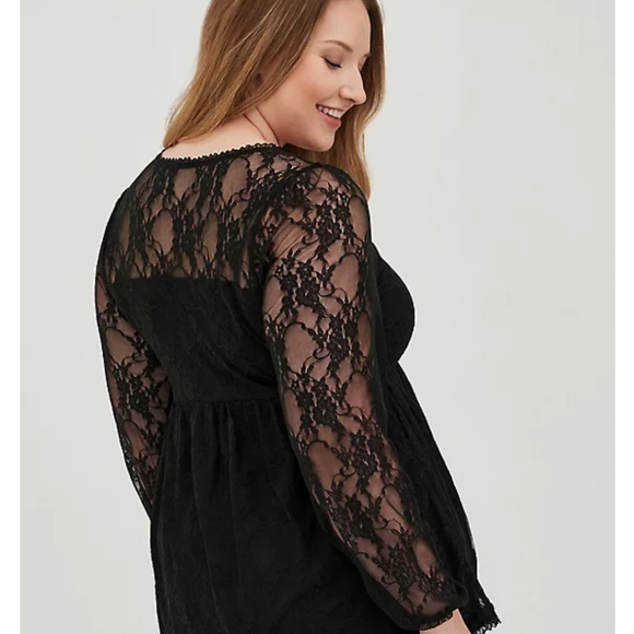 BABYDOLL LACE V-NECK TOP Size 2 - Picture 4 of 8